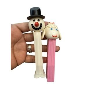 Vintage Pez Dispensers‎ Snowman and Lamb vintage no feet Pez